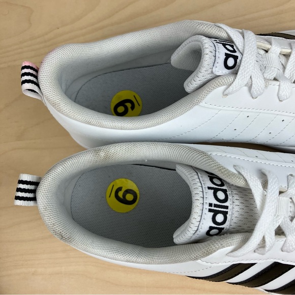 Adidas Women’s Size 9.0 Neo Pace White & Black Low Top Athletic Tennis Shoes - Picture 10 of 11